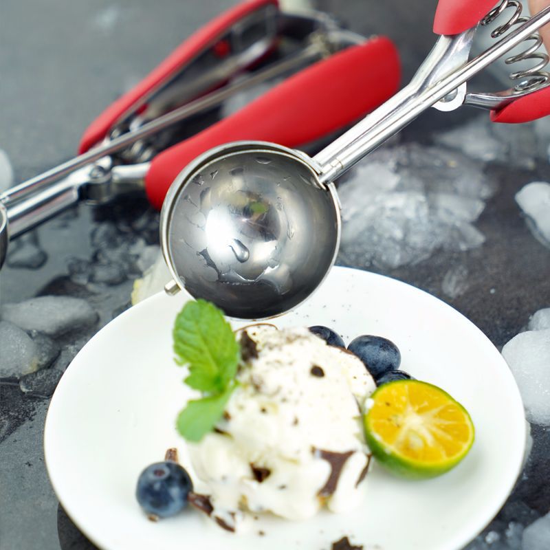 304 Stainless Steel Thickened Ice-Cream Spoon Cookie Scoop Ice-Cream Spoon Ball Scoop Amazon Factory Direct Sales