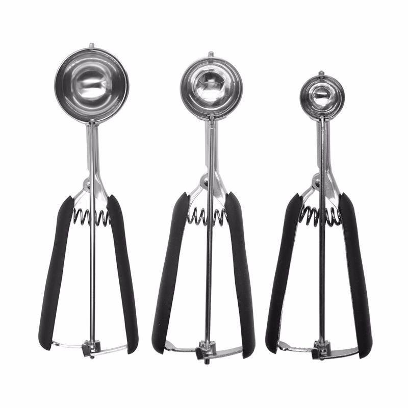 304 Stainless Steel Thickened Ice-Cream Spoon Cookie Scoop Ice-Cream Spoon Ball Scoop Amazon Factory Direct Sales
