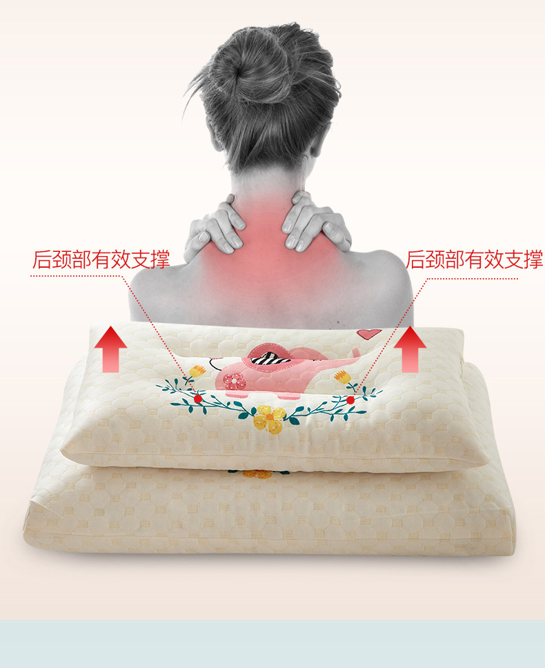 Factory Direct Sales Latex Pillow Natural Broken Latex Cartoon Printing Children's Latex Pillow