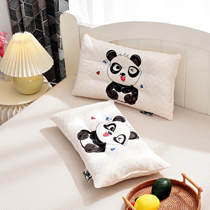 Factory Direct Sales Latex Pillow Natural Broken Latex Cartoon Printing Children's Latex Pillow