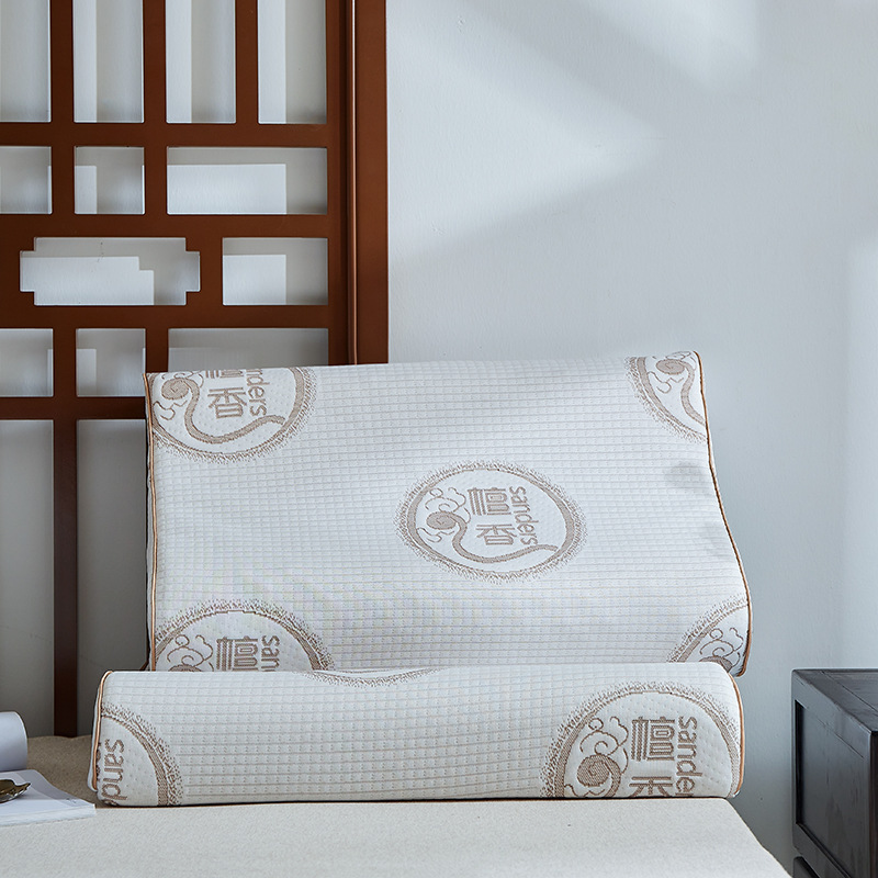 Sandalwood Latex Pillow Wave Neck Protection Single Pillow Slow Rebound Gift Pillow Group Purchase Wholesale