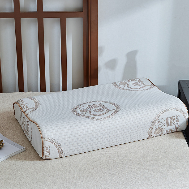 Sandalwood Latex Pillow Wave Neck Protection Single Pillow Slow Rebound Gift Pillow Group Purchase Wholesale