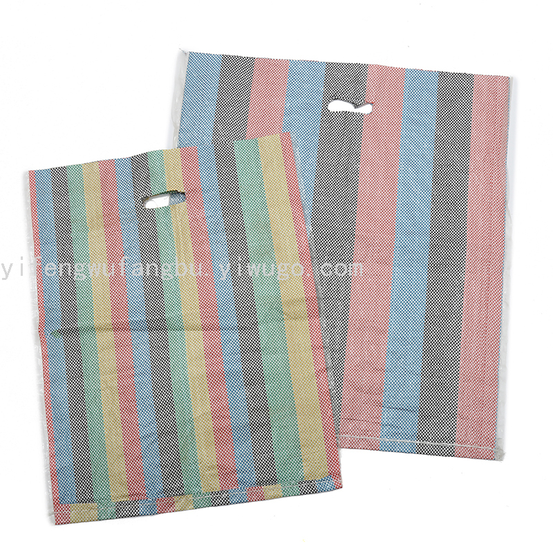 Color Stripes Woven Bag Thin Woven Bag Shopping Bag Africa Wholesale Woven Bag
