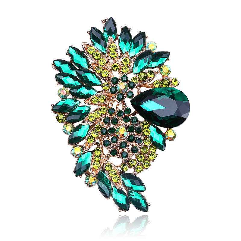 Africa&#039;s best-selling brooch color glass large glass brooch crystal glass brooch corsage clothing accessories