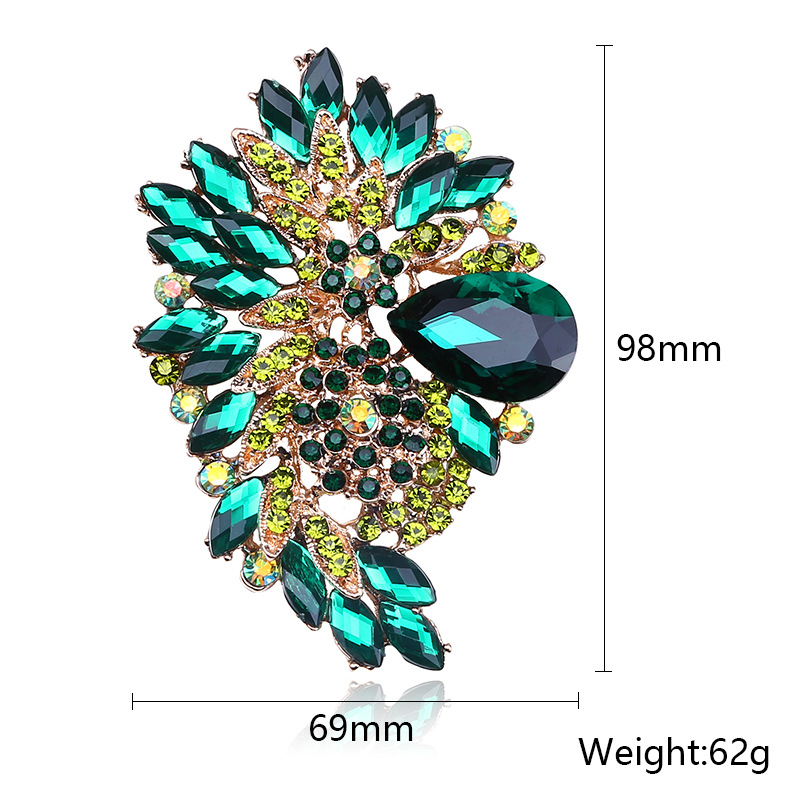 Africa&#039;s best-selling brooch color glass large glass brooch crystal glass brooch corsage clothing accessories