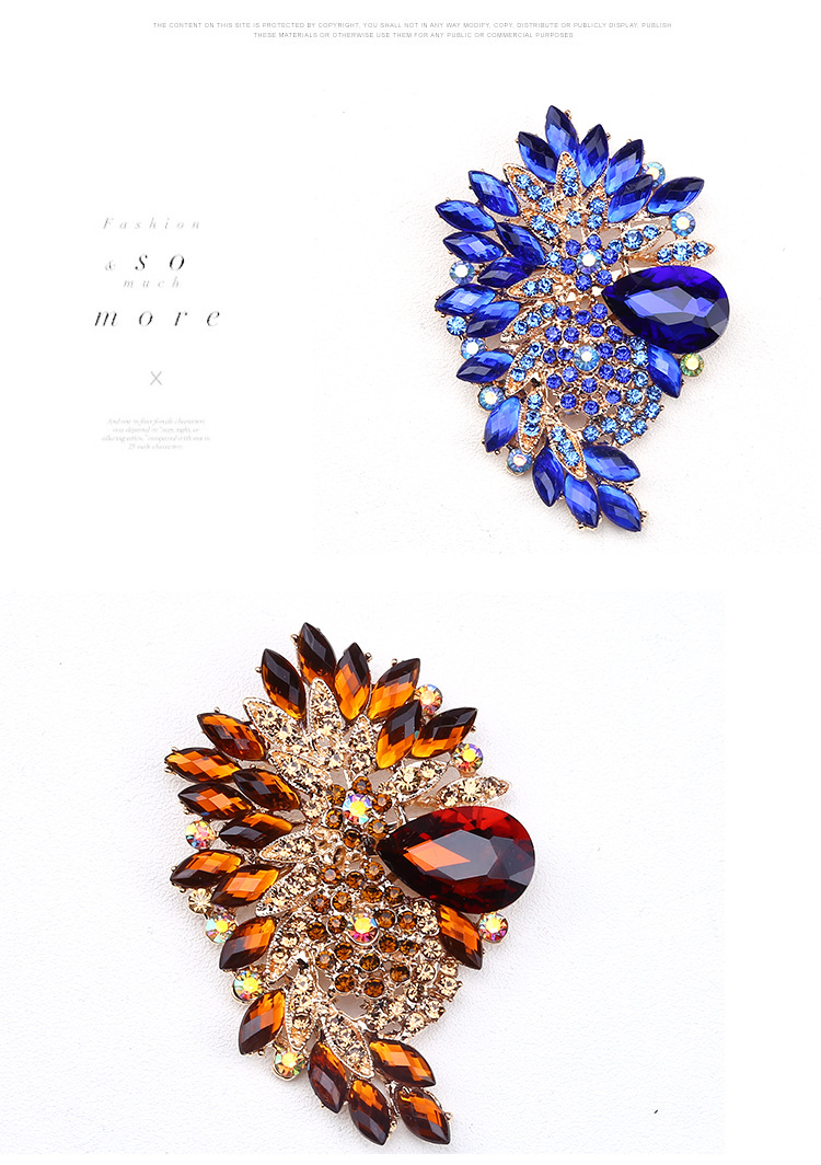 Africa's best-selling brooch color glass large glass brooch crystal glass brooch corsage clothing accessories