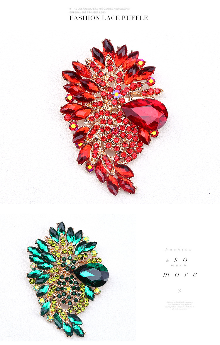 Africa's best-selling brooch color glass large glass brooch crystal glass brooch corsage clothing accessories
