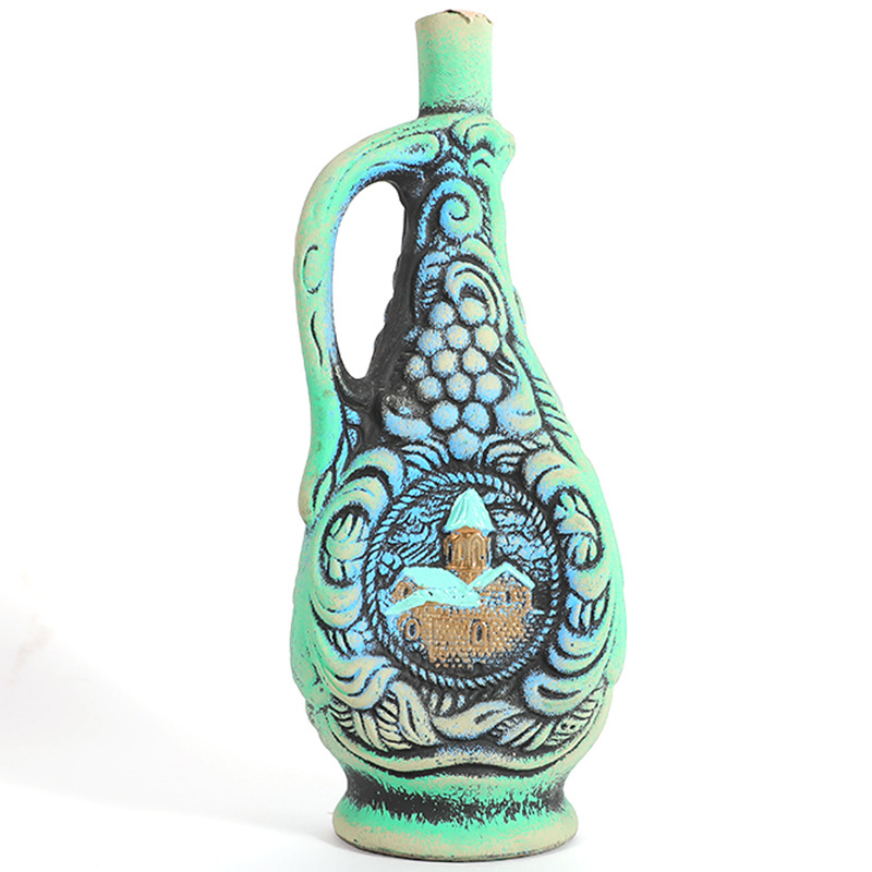 Georgia Pottery Pot Red Wine Original Bottle Imported Gift Giving Presents Georgia Painted Pottery Dry Red Wine