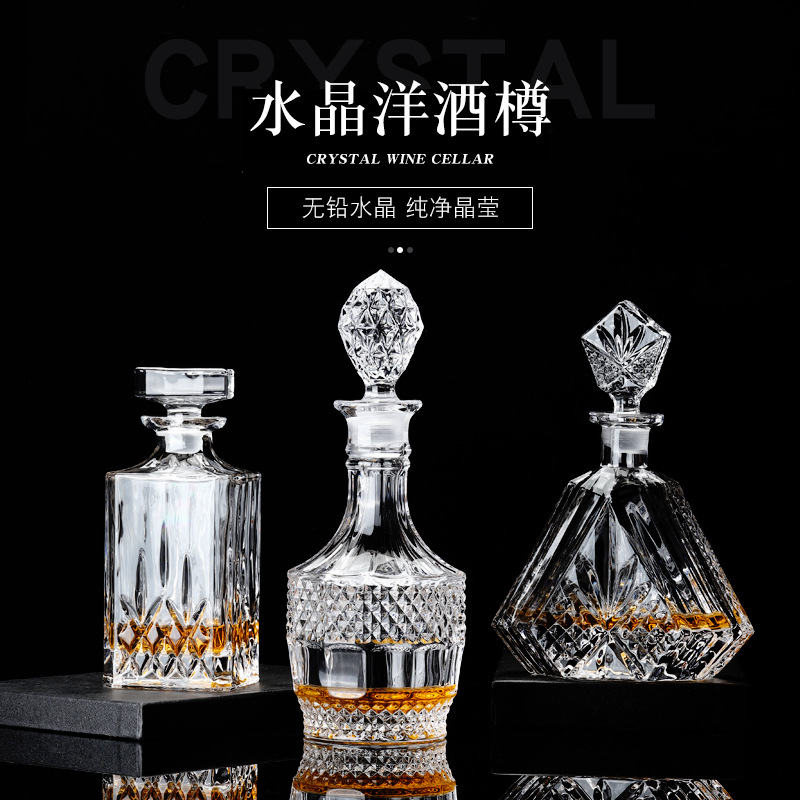 Jug Liquor Storage Bottle Wine Bottle Creative Red Wine Wine Decanter Whiskey Bottle with Lid Imported Wine Bottle
