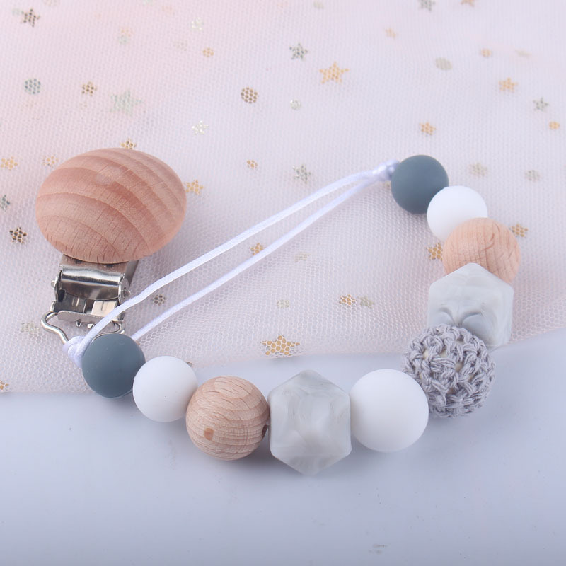 New Factory Direct Sales Baby Silicone Pacifier Clip Baby Molar Toy Drop-Preventing Chain Maternal and Child Supplies
