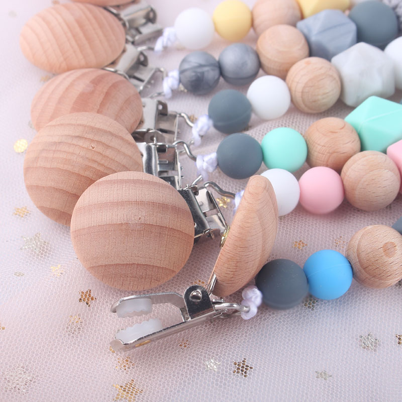 New Factory Direct Sales Baby Silicone Pacifier Clip Baby Molar Toy Drop-Preventing Chain Maternal and Child Supplies