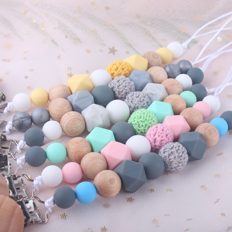New Factory Direct Sales Baby Silicone Pacifier Clip Baby Molar Toy Drop-Preventing Chain Maternal and Child Supplies