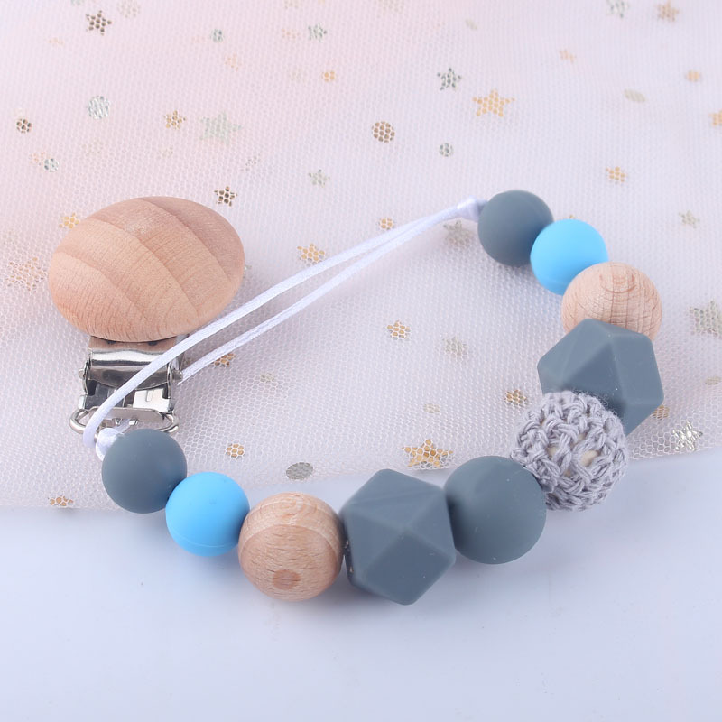 New Factory Direct Sales Baby Silicone Pacifier Clip Baby Molar Toy Drop-Preventing Chain Maternal and Child Supplies