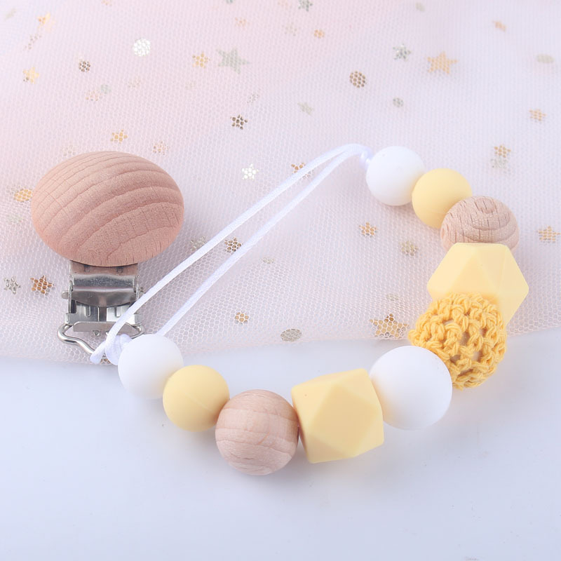 New Factory Direct Sales Baby Silicone Pacifier Clip Baby Molar Toy Drop-Preventing Chain Maternal and Child Supplies