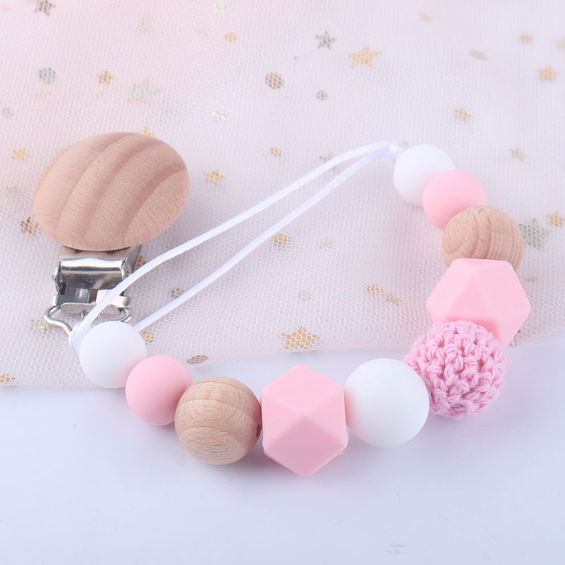 New Factory Direct Sales Baby Silicone Pacifier Clip Baby Molar Toy Drop-Preventing Chain Maternal and Child Supplies