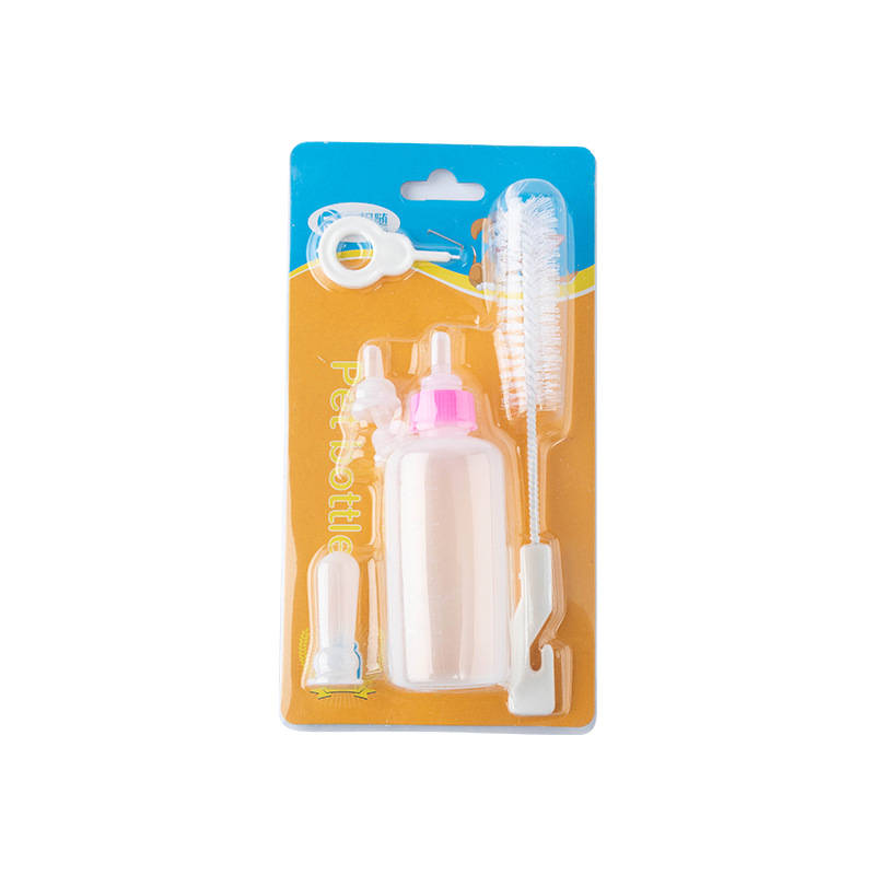 Pet Companion Pet Mini Small Feeding Bottle with Four Pacifiers Free Cleaning Set Pet Cat Supplies Factory Direct Sales