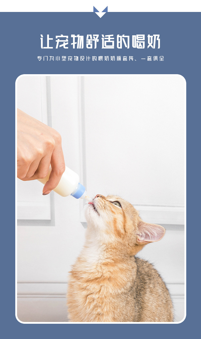 Pet Companion Pet Mini Small Feeding Bottle with Four Pacifiers Free Cleaning Set Pet Cat Supplies Factory Direct Sales