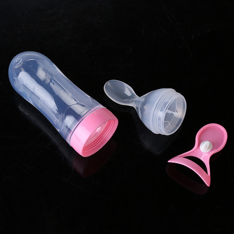 Baby Rice Paste Spoon Baby Training Silicone Nursing Bottle Squeeze Spoon Baby Food Bottle Rice Paste Bottle