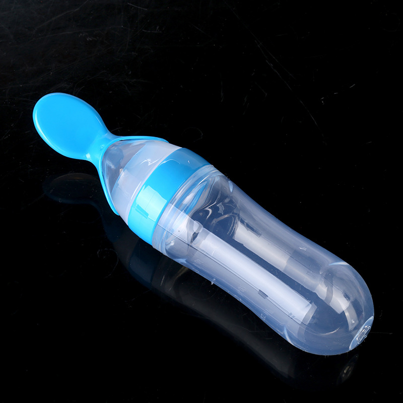 Baby Rice Paste Spoon Baby Training Silicone Nursing Bottle Squeeze Spoon Baby Food Bottle Rice Paste Bottle