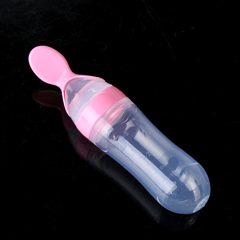 Baby Rice Paste Spoon Baby Training Silicone Nursing Bottle Squeeze Spoon Baby Food Bottle Rice Paste Bottle