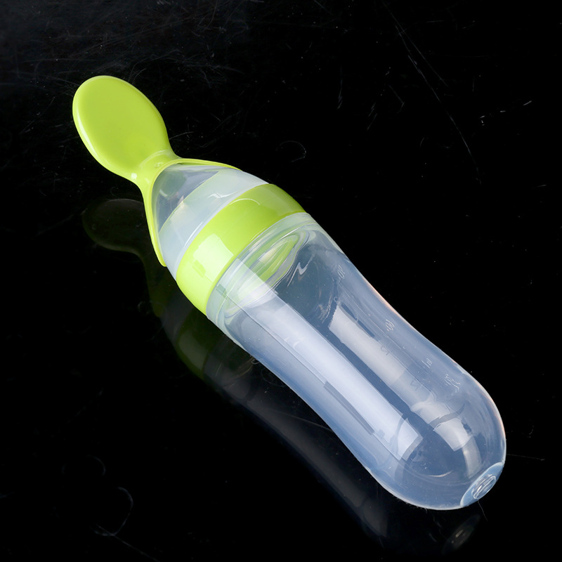 Baby Rice Paste Spoon Baby Training Silicone Nursing Bottle Squeeze Spoon Baby Food Bottle Rice Paste Bottle