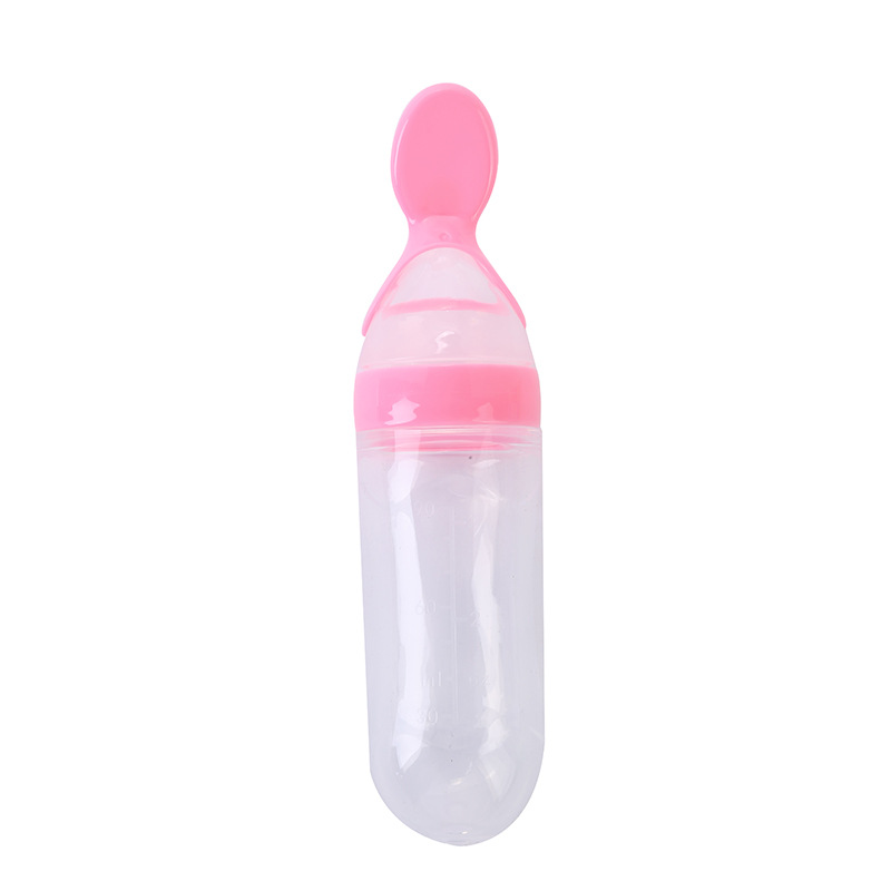 Baby Rice Paste Spoon Baby Training Silicone Nursing Bottle Squeeze Spoon Baby Food Bottle Rice Paste Bottle