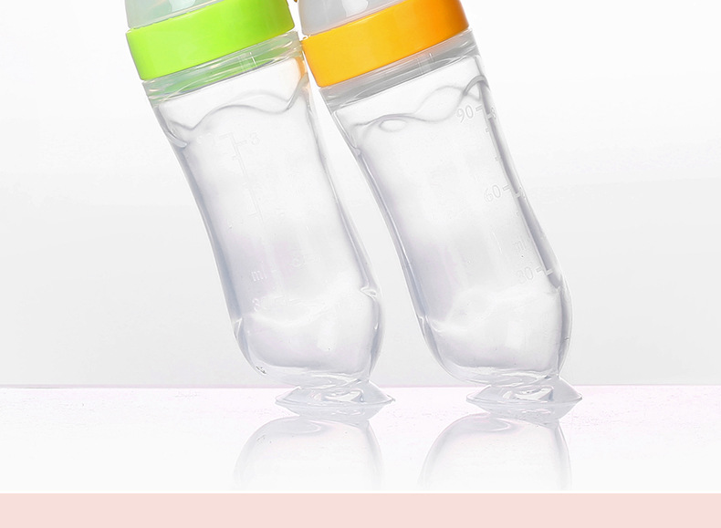 Baby Rice Paste Bottle Baby Silicone Nursing Bottle Squeeze Spoon Children Food Supplement Bottle Rice Paste Spoon 