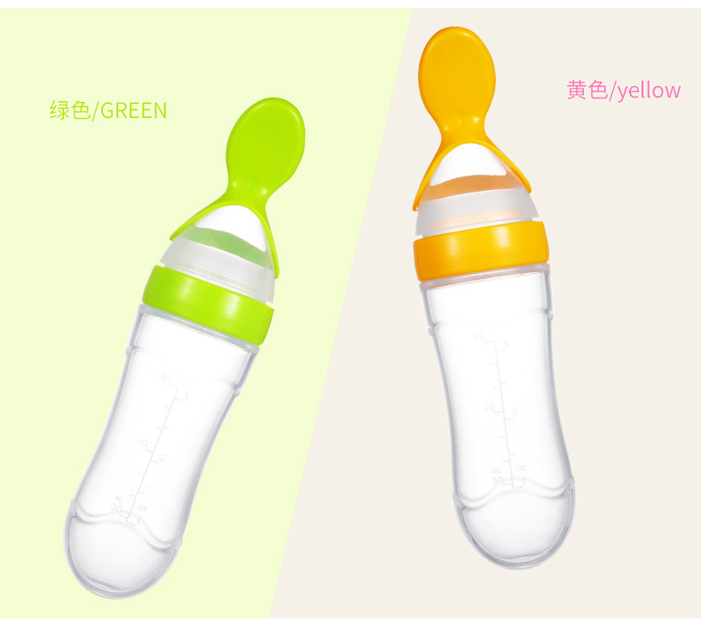 Baby Rice Paste Bottle Baby Silicone Nursing Bottle Squeeze Spoon Children Food Supplement Bottle Rice Paste Spoon 