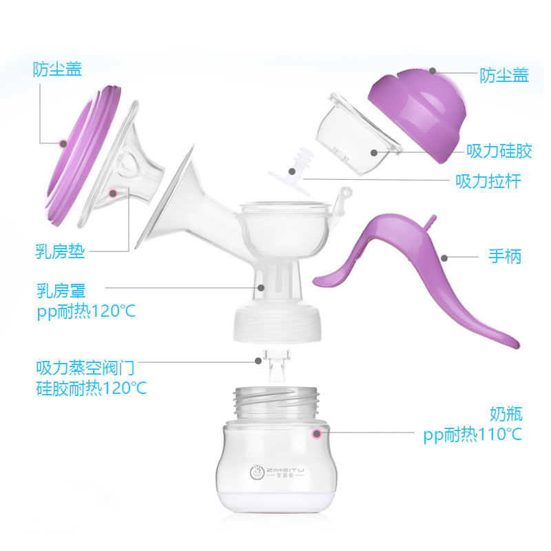 New Large Suction Manual Breast Pump Milker Postpartum Milk Opener Massage Type Breast Pump Wholesale OEM