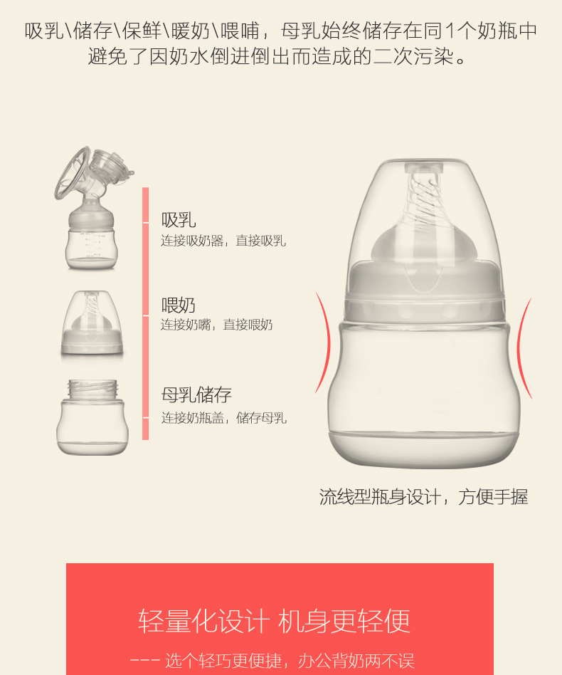 New Large Suction Breast Pump Electric Milking Breast Pump Milk Suckling Massage Factory Maternal and Child OEM