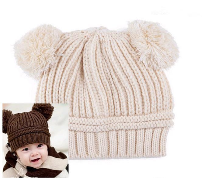 Hat qiu dong han edition children hat World Cup pure color double ball knitting hat baby hat Hat qiu dong han edition children hat World Cup pure color double ball knitting hat baby hat