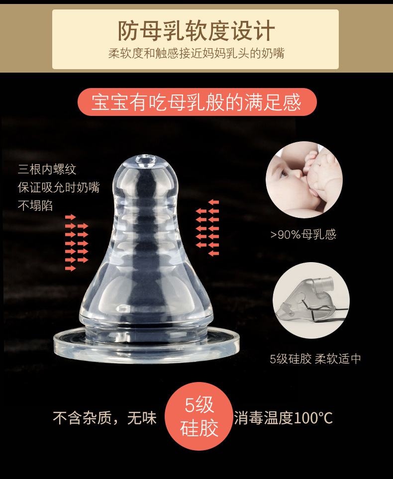 Neck Pp Baby Feeding Bottle 150ml Maternal and Child Whole Newborn Baby Bottle with Hand Customized Manufacturer O