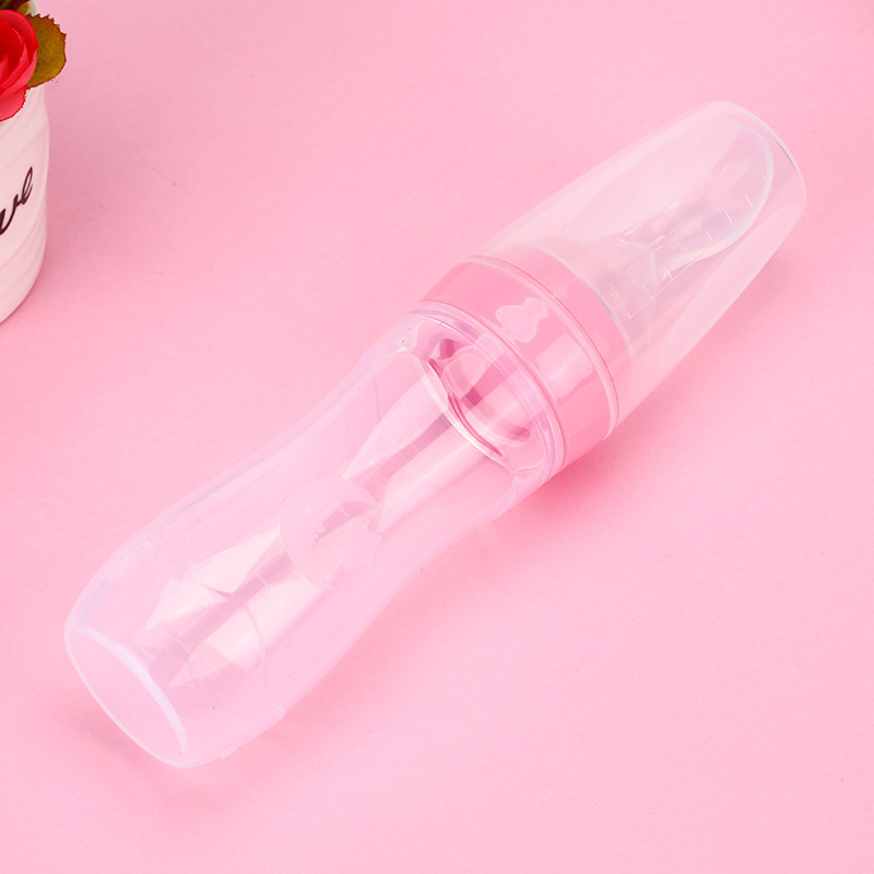 Baby Rice Cereal Bottle Baby Training Silicone Nursing Bottle Squeeze Spoon Baby Food Bottle Rice Cereal Spoon 120