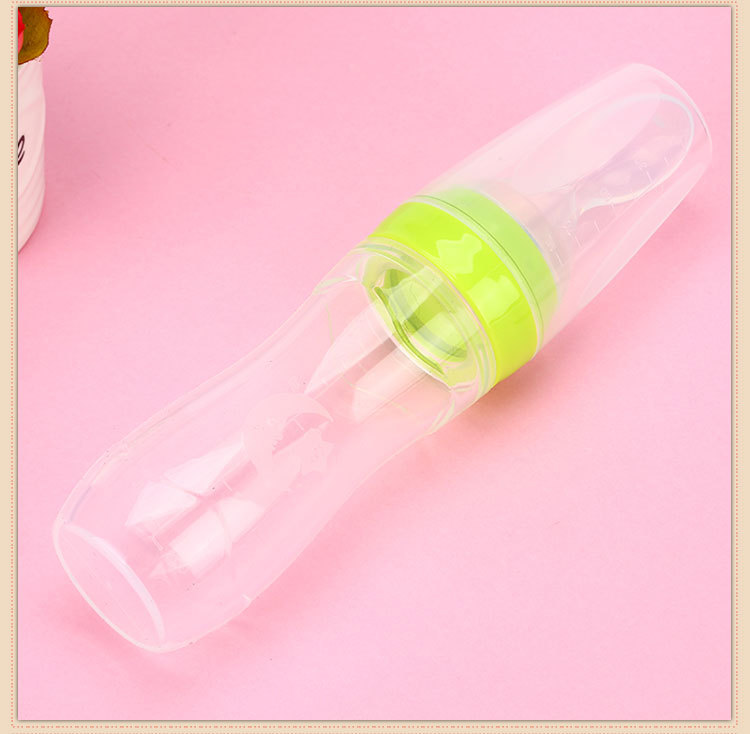 Baby Rice Cereal Bottle Baby Training Silicone Nursing Bottle Squeeze Spoon Baby Food Bottle Rice Cereal Spoon 120