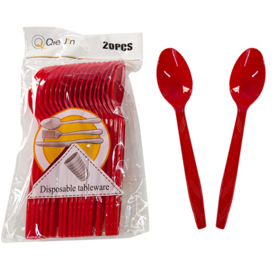 Disposable plastic spoon red wedding spoon spoons wedding celebration red spoon thickened 20 Disposable plastic spoon red wedding spoon spoons wedding celebration red spoon thickened 20