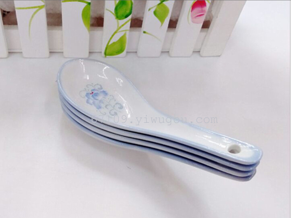 4 small ceramic printing spoon spoons and spoons 2 yuan for store goods
