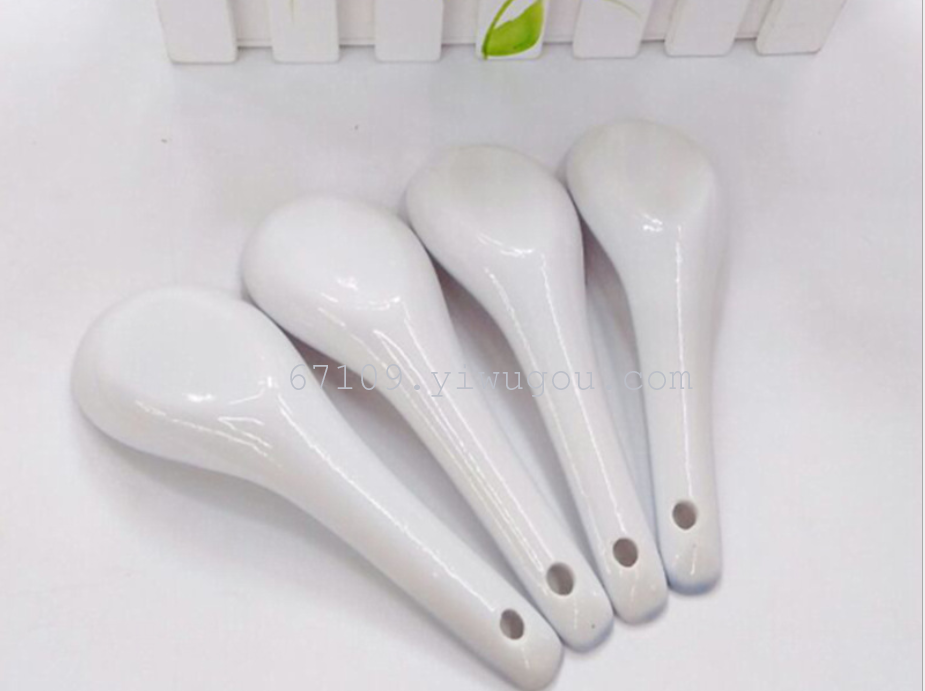 4 small ceramic printing spoon spoons and spoons 2 yuan for store goods