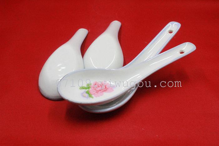 4 small ceramic printing spoon spoons and spoons 2 yuan for store goods