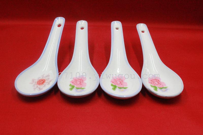 4 small ceramic printing spoon spoons and spoons 2 yuan for store goods