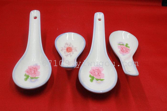 4 small ceramic printing spoon spoons and spoons 2 yuan for store goods