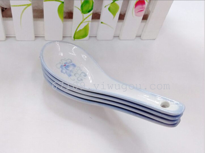 4 small ceramic printing spoon spoons and spoons 2 yuan for store goods