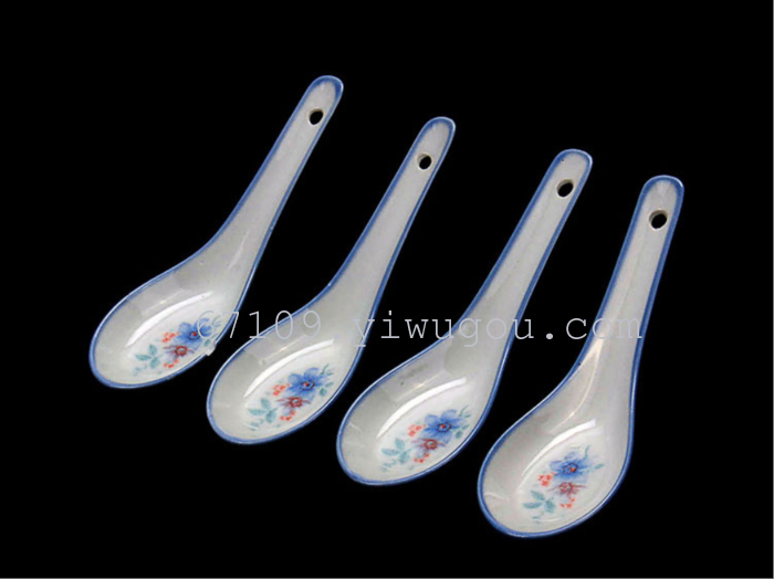 4 small ceramic printing spoon spoons and spoons 2 yuan for store goods