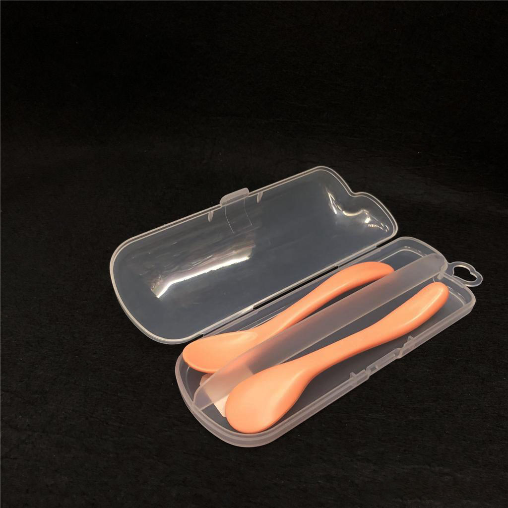 Environmentally friendly kids practice spoon clear box PP baby spoons baby bean spoons rs - 8551 Environmentally friendly kids practice spoon clear box PP baby spoons baby bean spoons rs - 8551