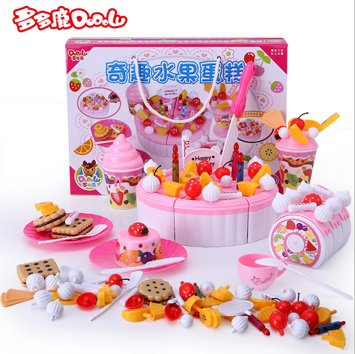Children&#039;s toys, infant toy house kitchen kitchenware set fruit birthday cake