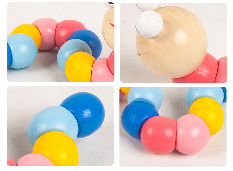 Infant Children's Toys Beaded Beads Sets of Column Building Blocks Percussion Piano Rainbow Tower Toy Worm Package