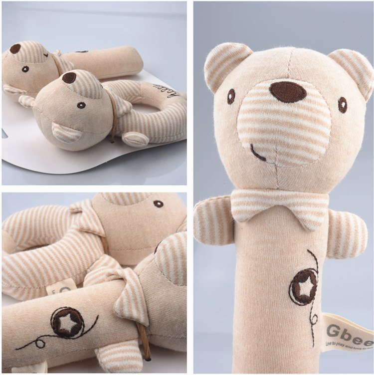 2021gbee Cotton round Handbell Stick Baby and Infant Comfort Toy Baby Rattle Handbell Toys Baby Toys