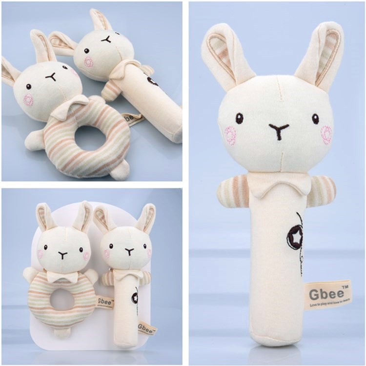 2021gbee Cotton round Handbell Stick Baby and Infant Comfort Toy Baby Rattle Handbell Toys Baby Toys