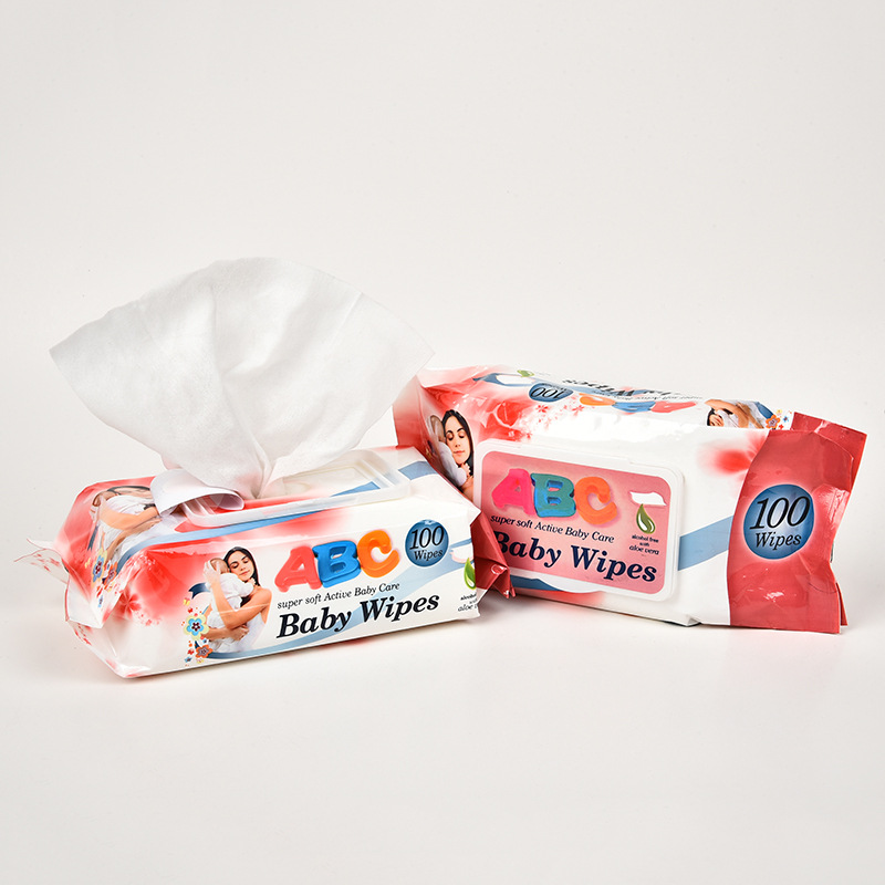 Manufacturer Disposable with Lid Wet Tissue Women's Cleansing Cotton Baby 100 Pieces Cleansing Wet Tissue
