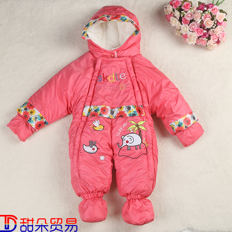 Baby baby clothes cotton padded winter thickened Siamese clothes bag feet warm clothes, sleeping blankets