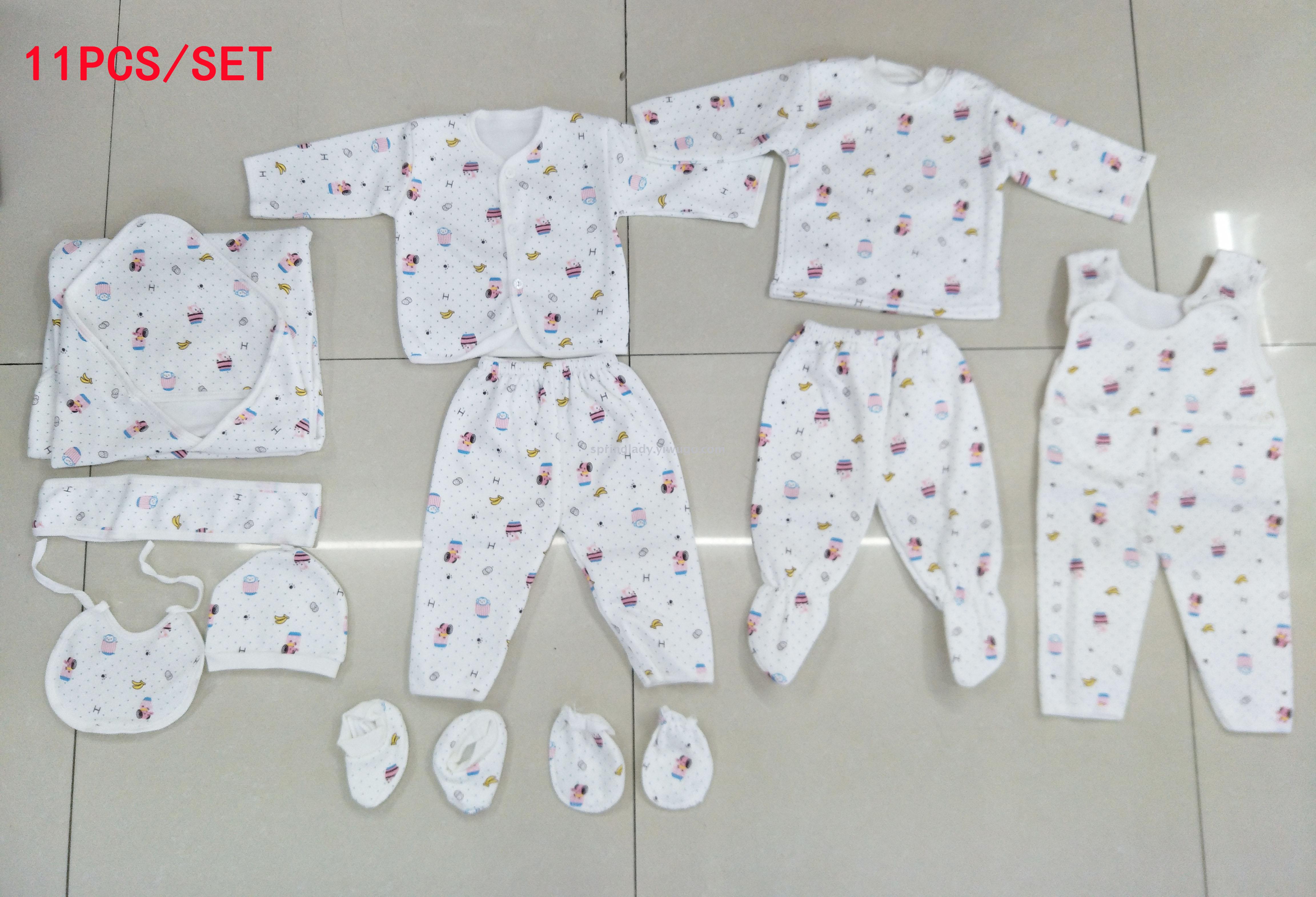 Milk Silk Suit Newborn Baby Clothes Suit Baby and Infant 11-Piece Spring Lady